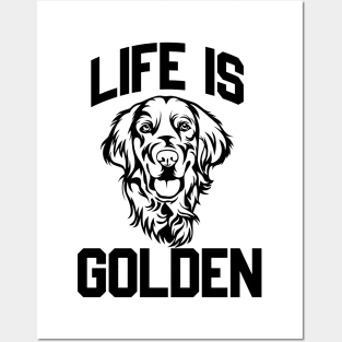 Cute Dogs Life Is Golden, Golden Retriever Posters and Art